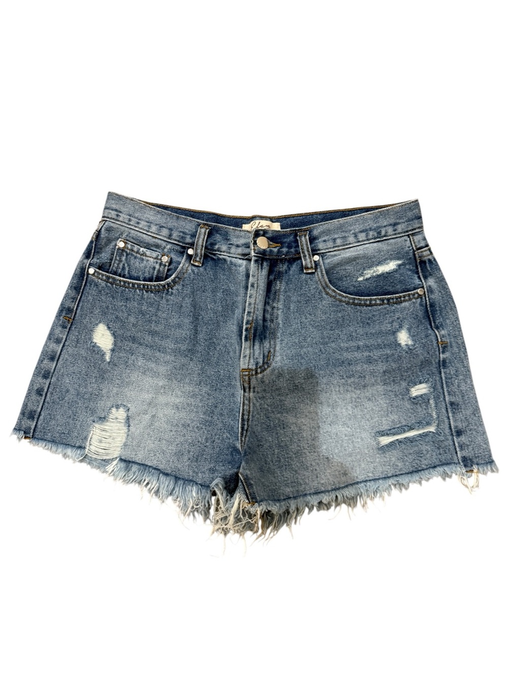 Denim Jean distressed Shorts by Elan size large